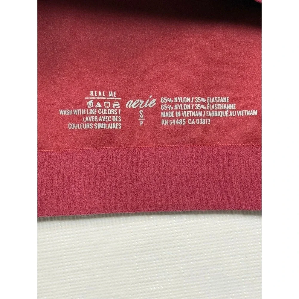 Aerie Real Me Burgundy Racerback Sports Bra Bralette Glitter Trim Small S/P
